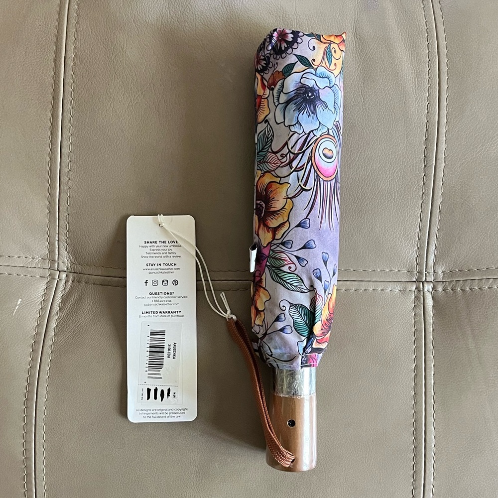 Anuschka Sugar Skulls auto open umbrella with 50+ UPF UV protection